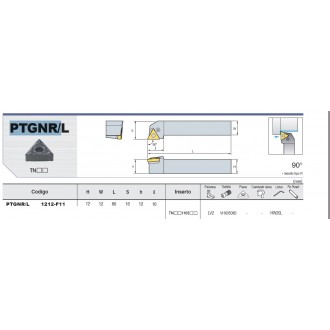 porta exterior Korloy PTGNR1212-F11